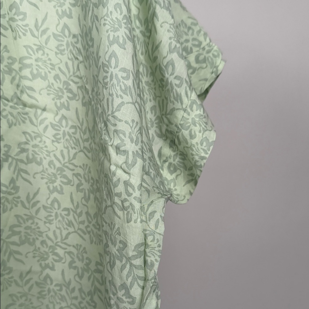 acacia swimwear Mint Green Botanical Print Button-Down Shirt - Picture 4 of 10